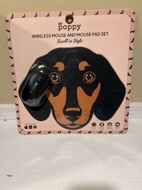 Wireless Mouse and dachshund Mouse Pad Set
